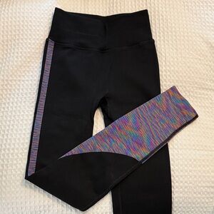 Lululemon Black Leggings with Multicolor Stripe